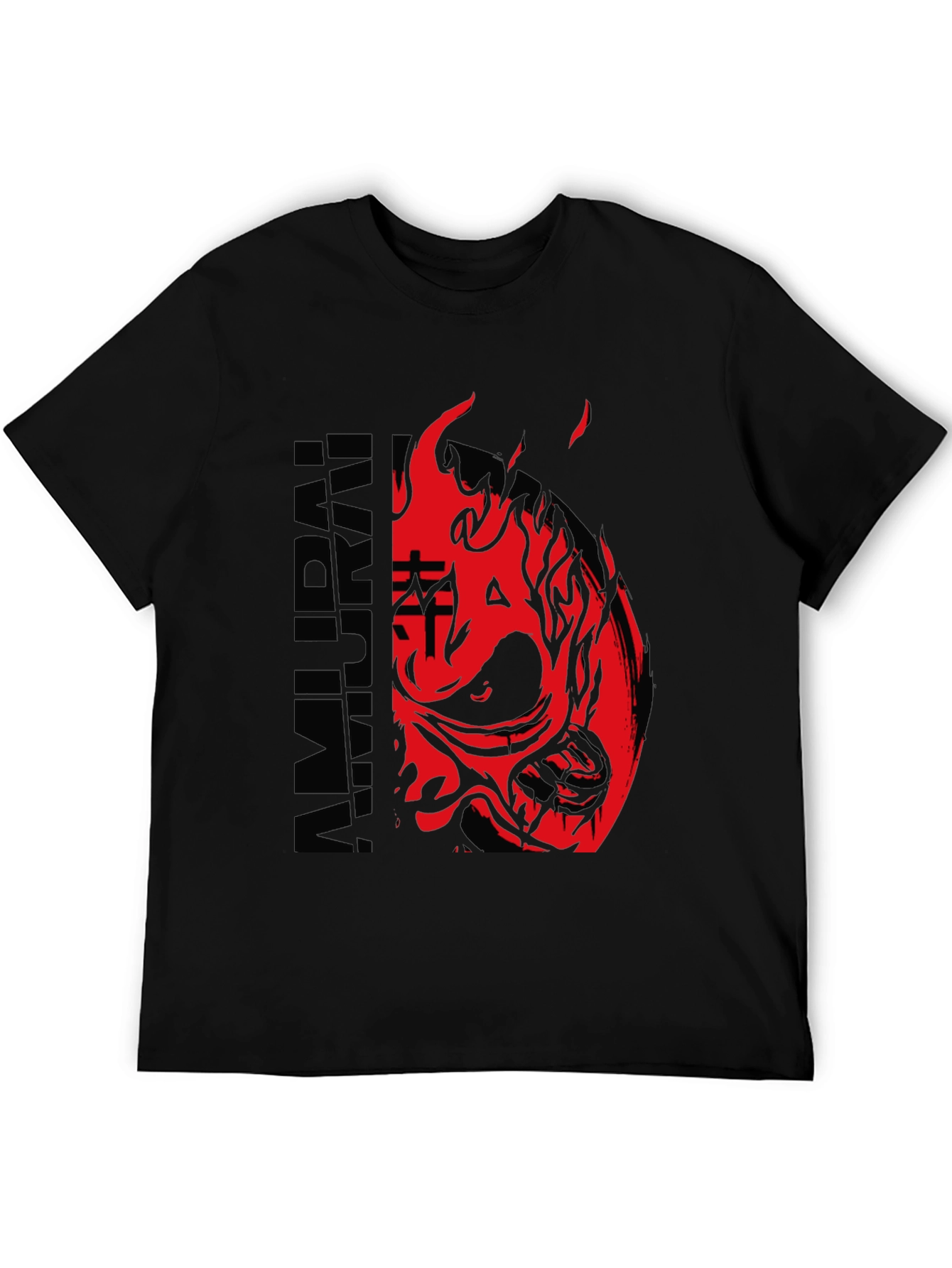 Samurai Mask Graphic Print T-Shirt