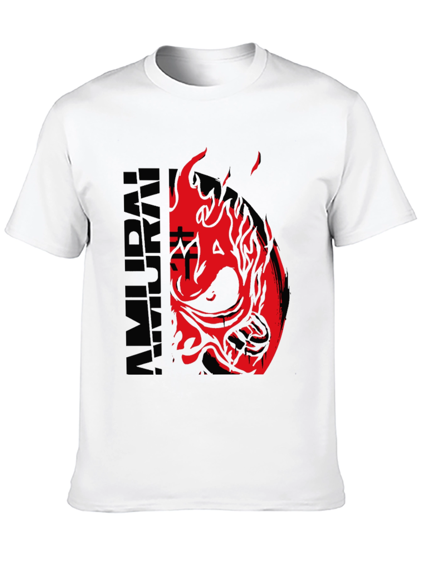 Samurai Mask Graphic Print T-Shirt