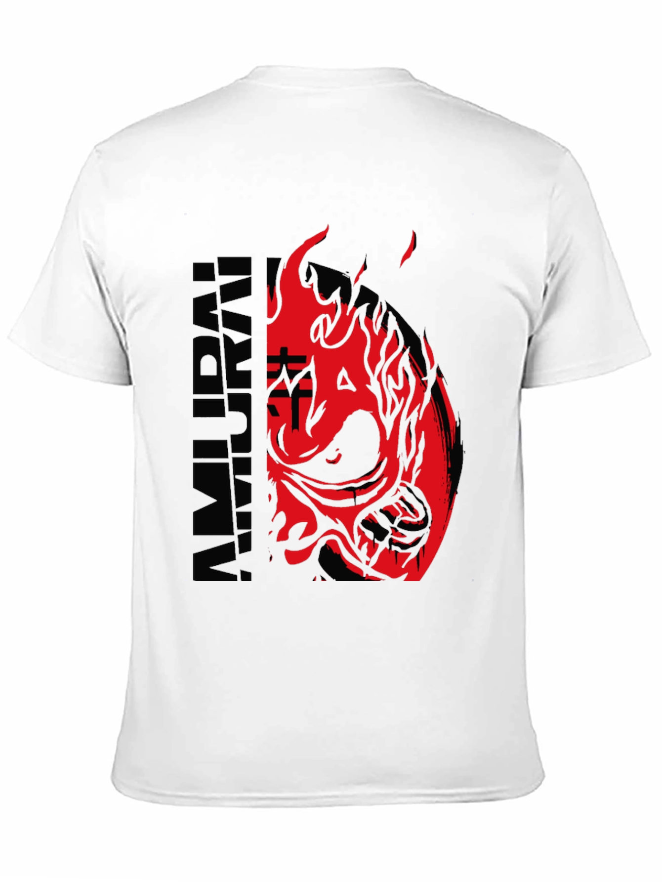 Samurai Mask Graphic Print T-Shirt