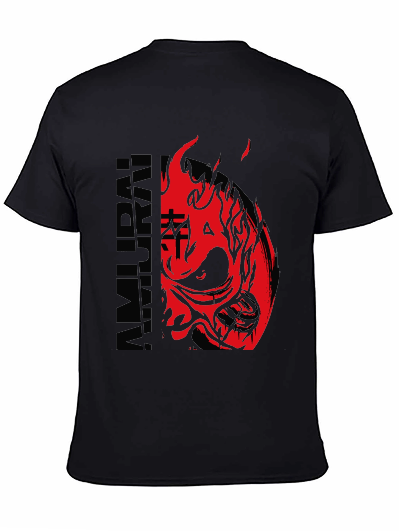 Samurai Mask Graphic Print T-Shirt