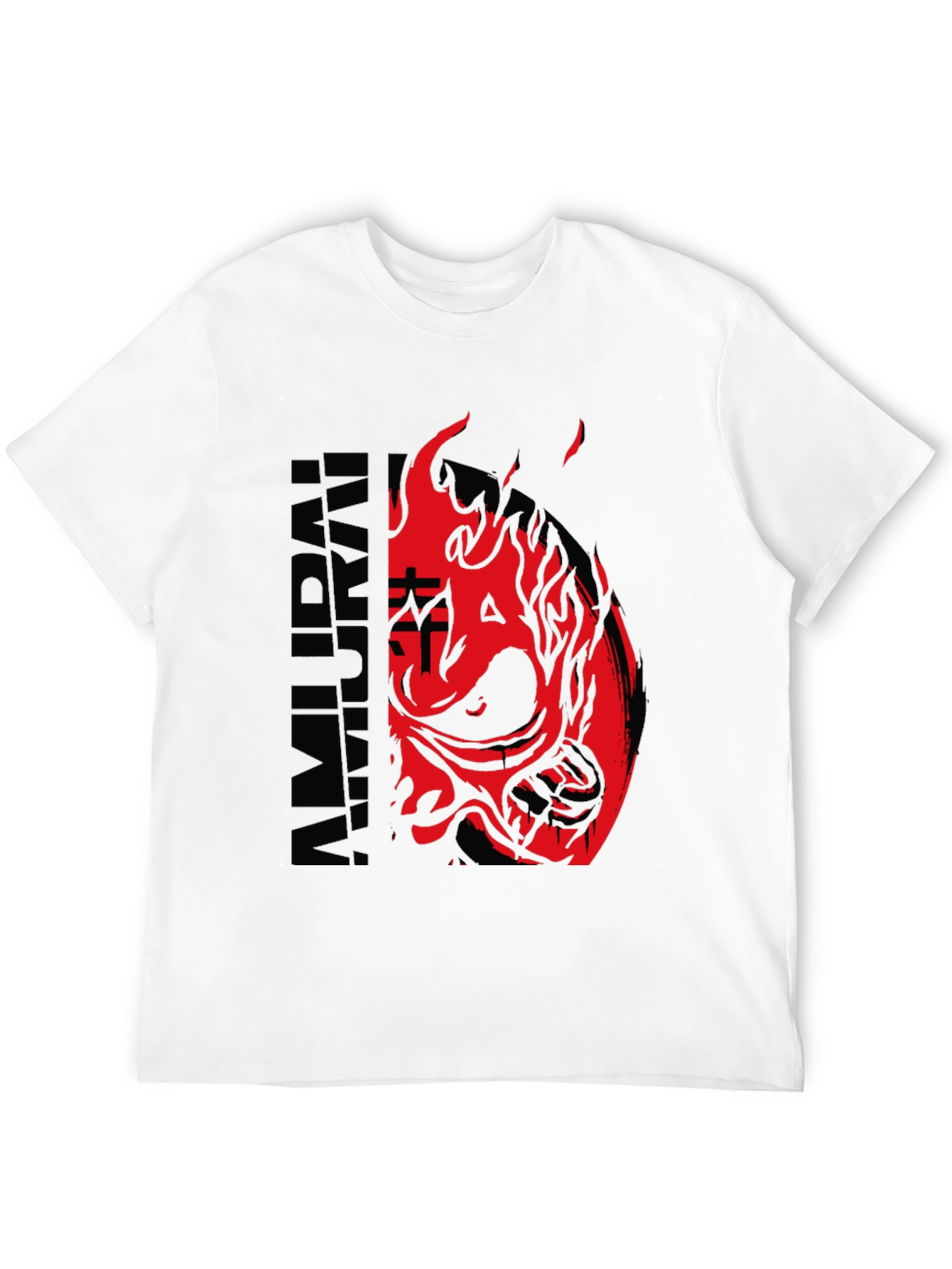 Samurai Mask Graphic Print T-Shirt