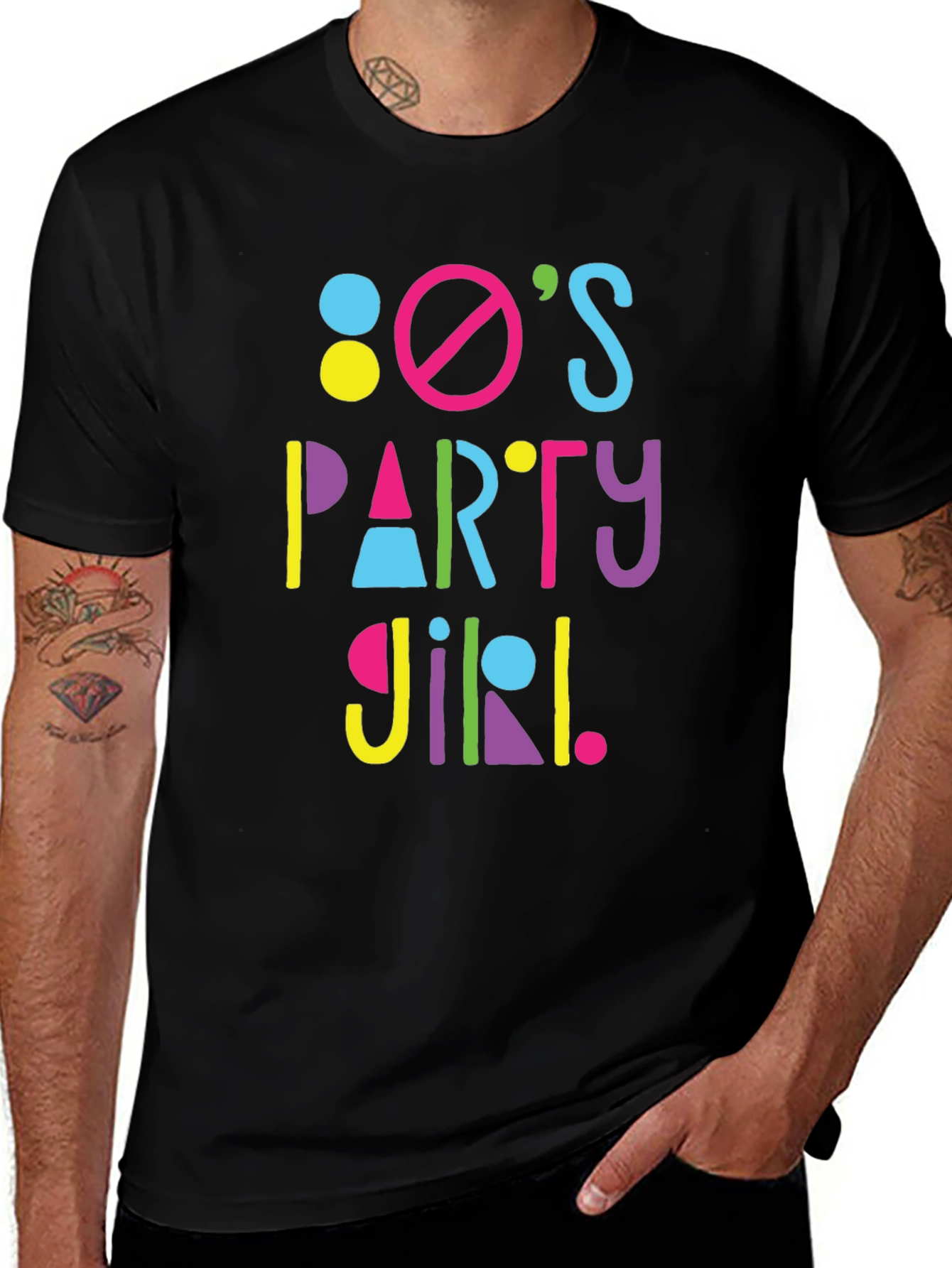 80s Party Girl Graphic T-Shirt - Retro Fun!