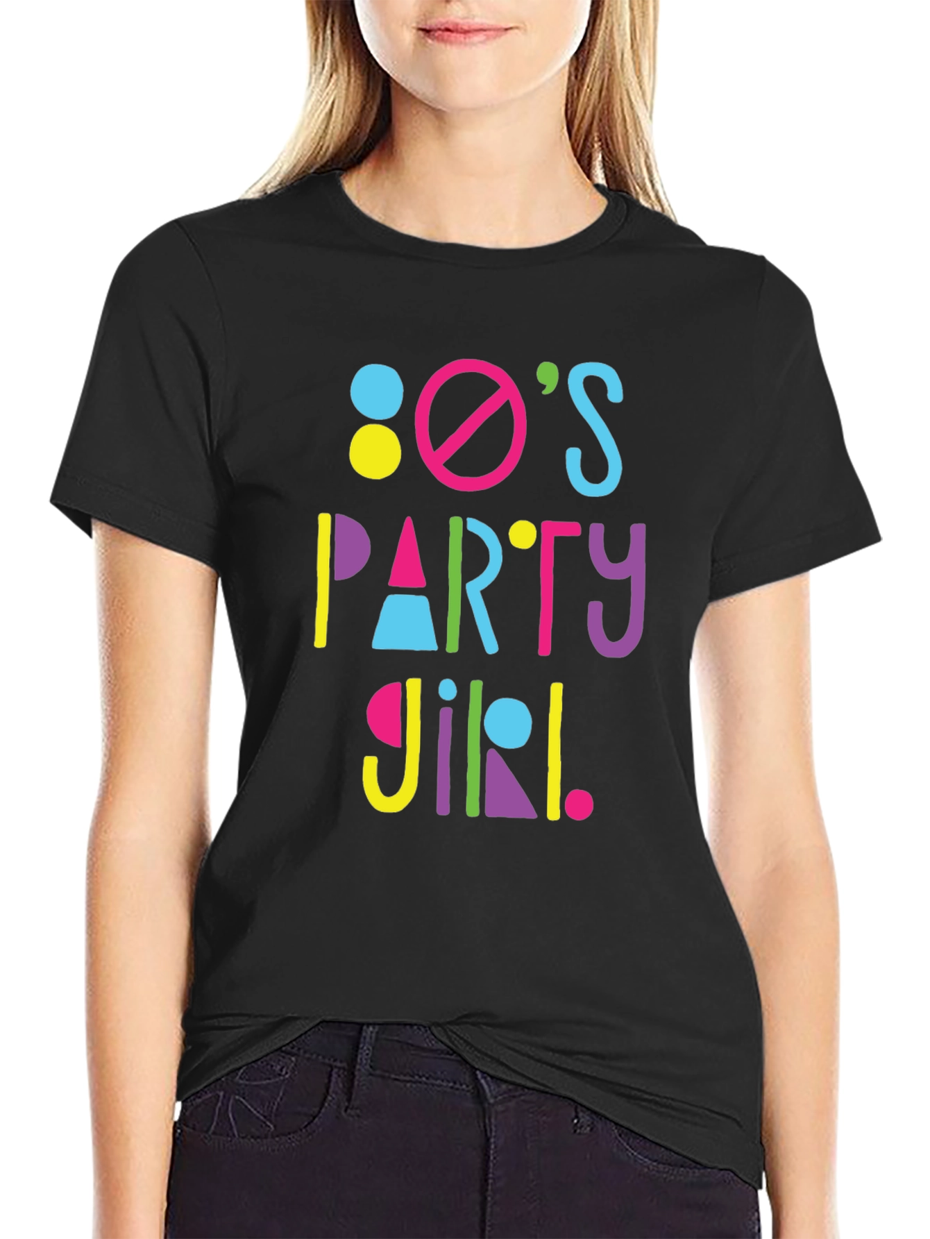 80s Party Girl Graphic T-Shirt - Retro Fun!
