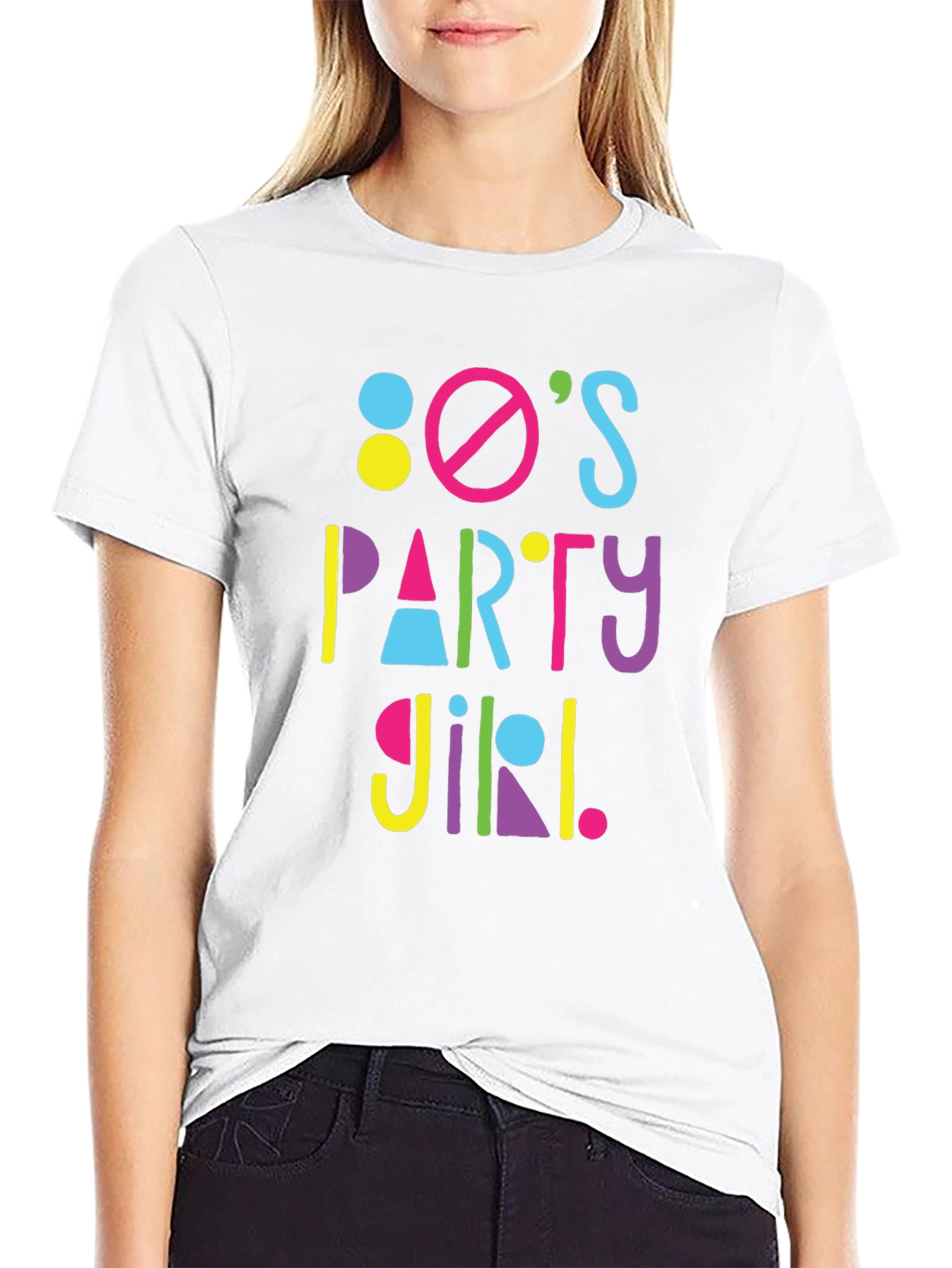 80s Party Girl Graphic T-Shirt - Retro Fun!