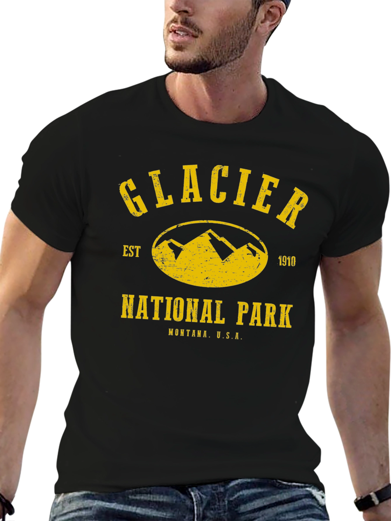 Glacier National Park T-Shirt - Black Tee