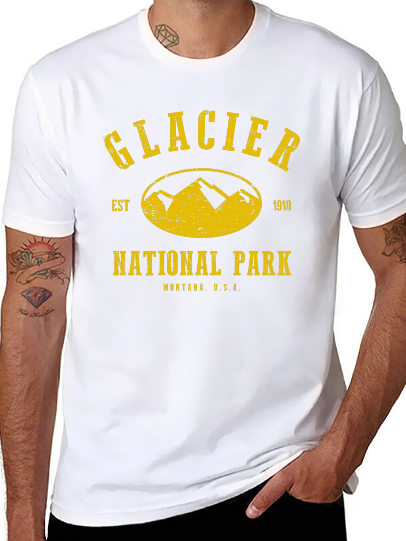 Glacier National Park T-Shirt - Black Tee