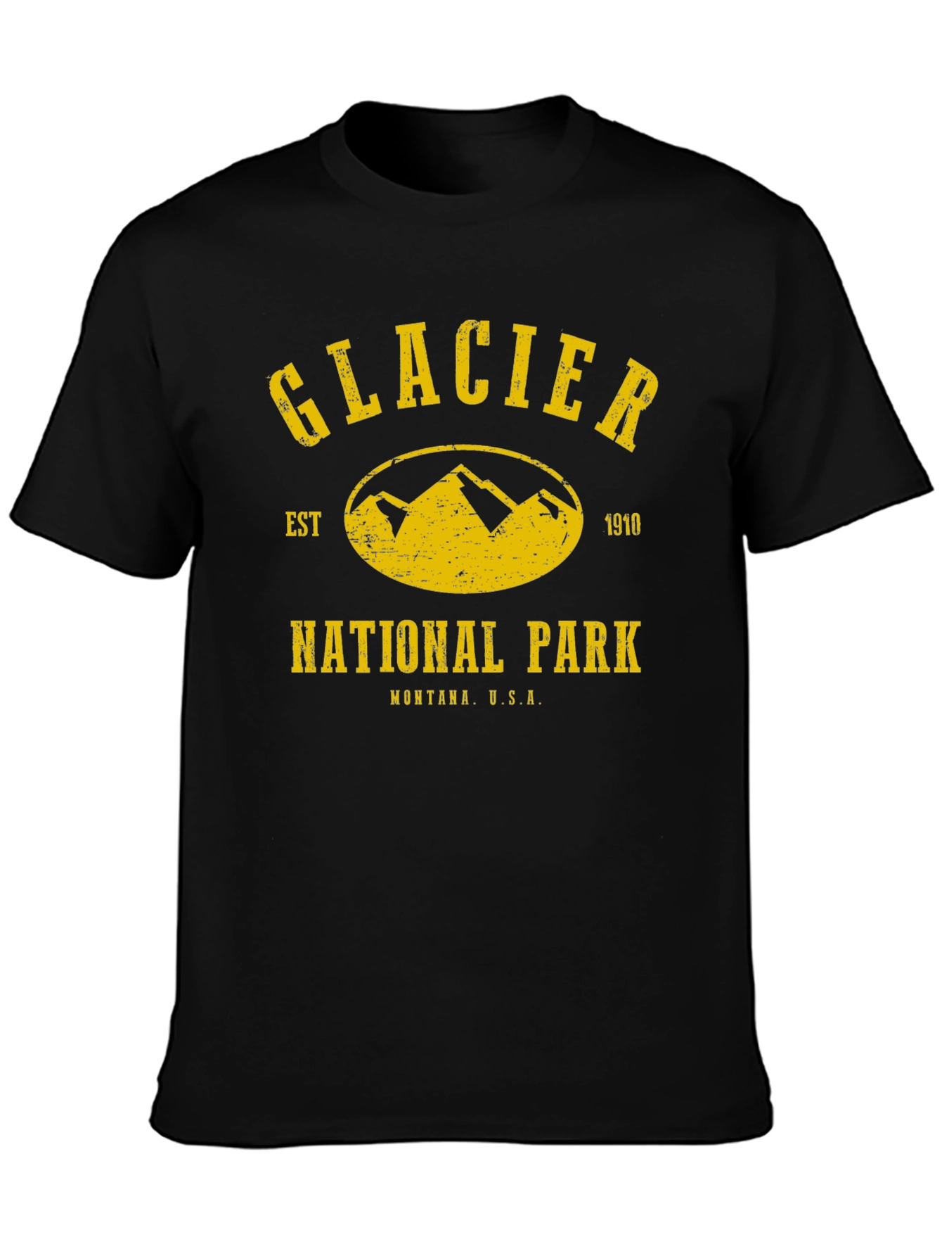 Glacier National Park T-Shirt - Black Tee