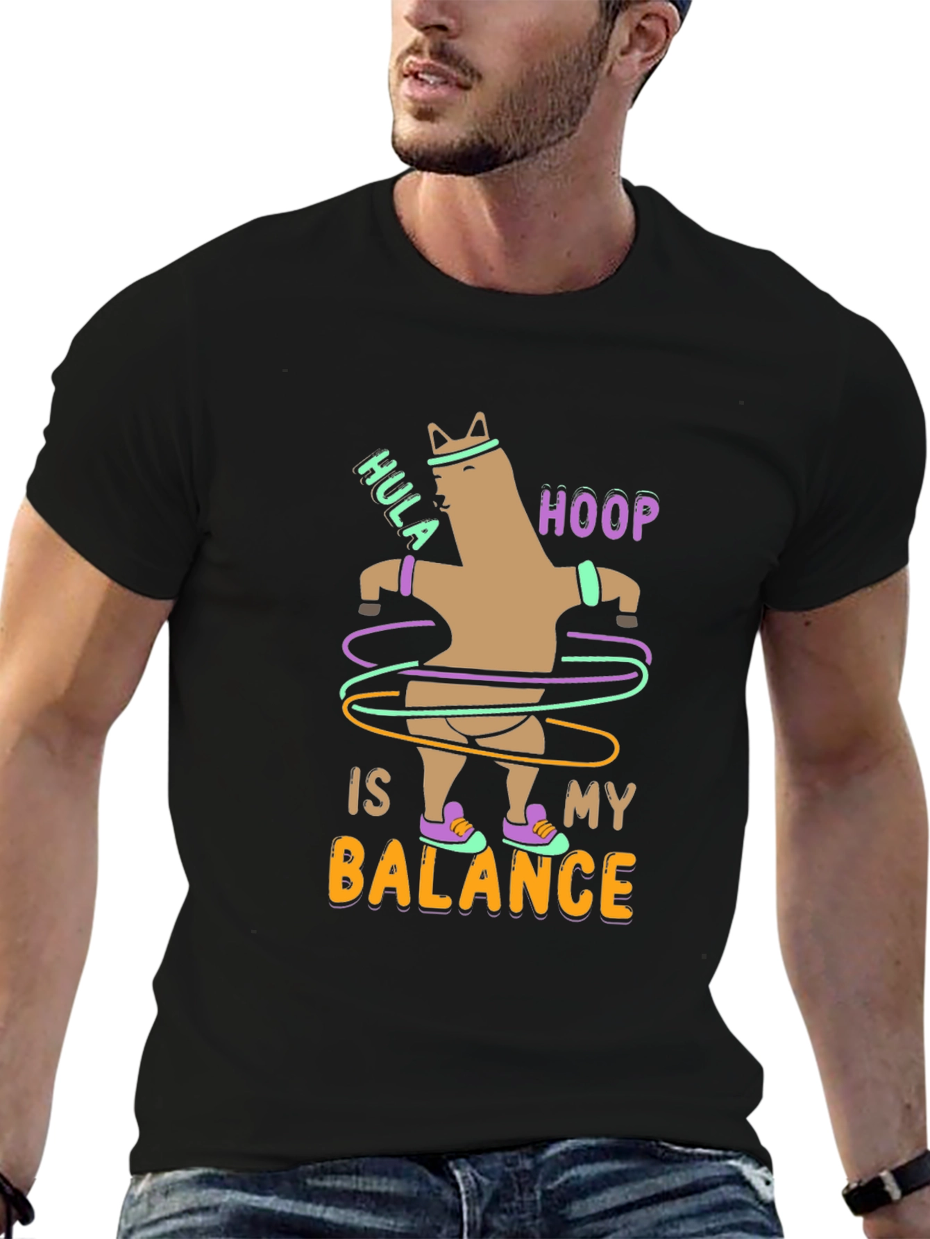Hula Hoop Balance Funny Graphic T-Shirt