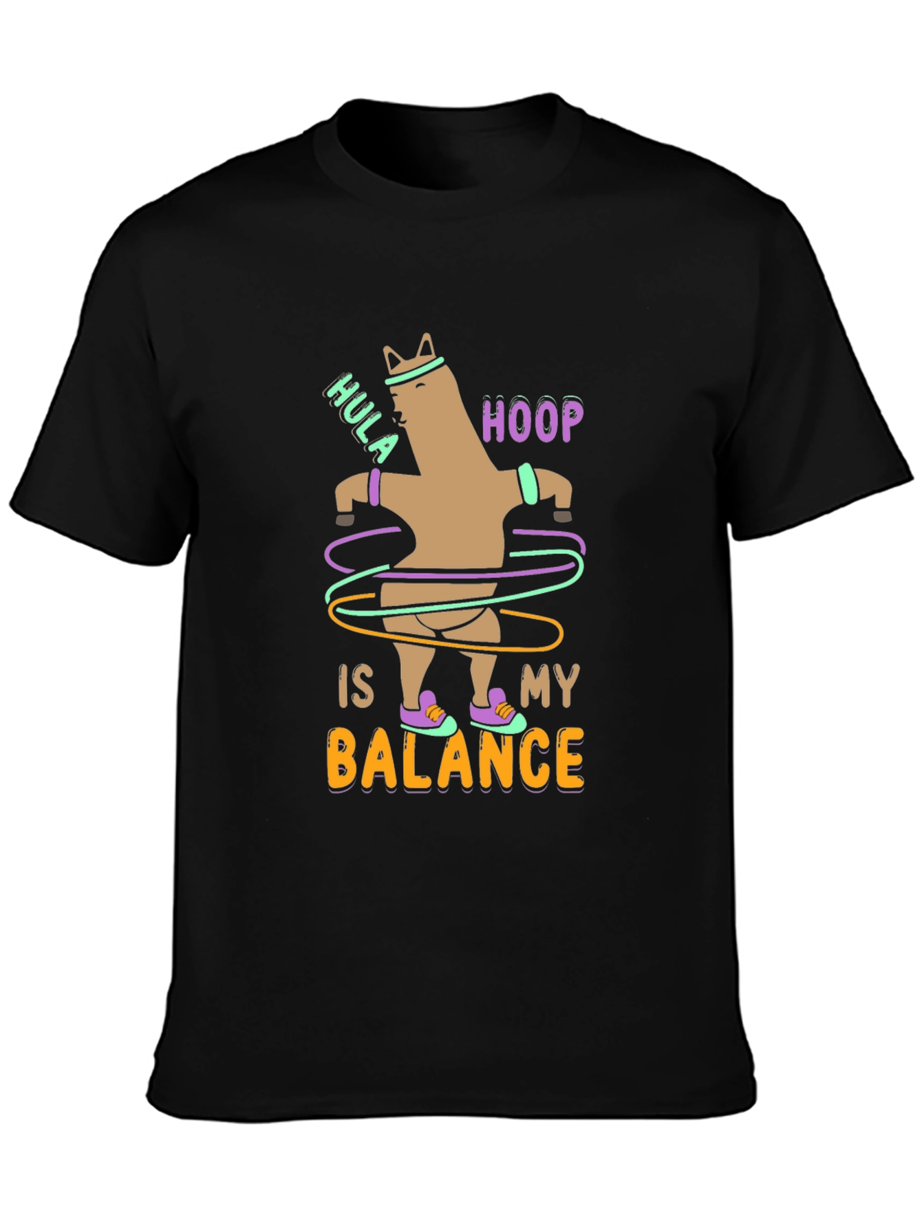 Hula Hoop Balance Funny Graphic T-Shirt