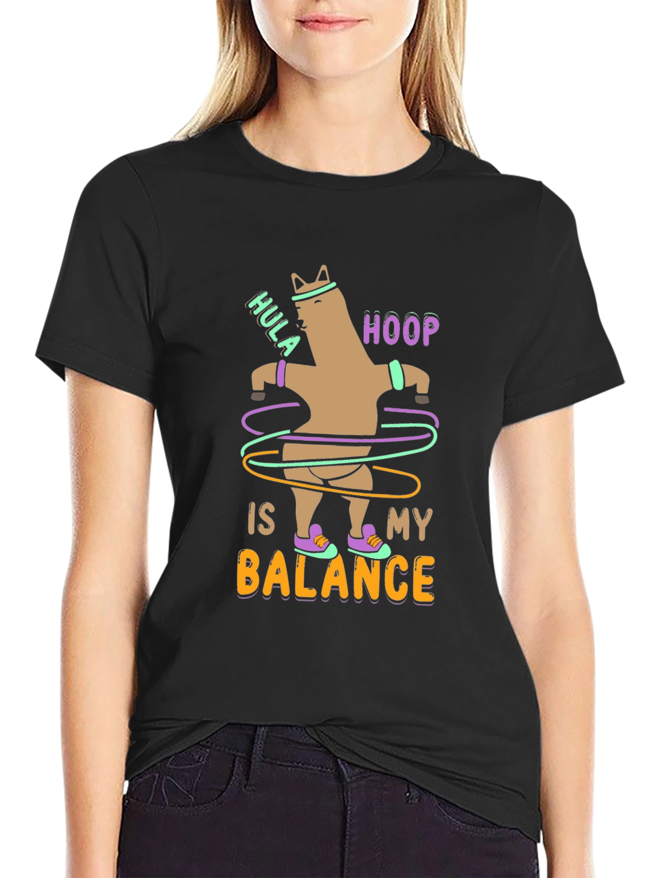 Hula Hoop Balance Funny Graphic T-Shirt