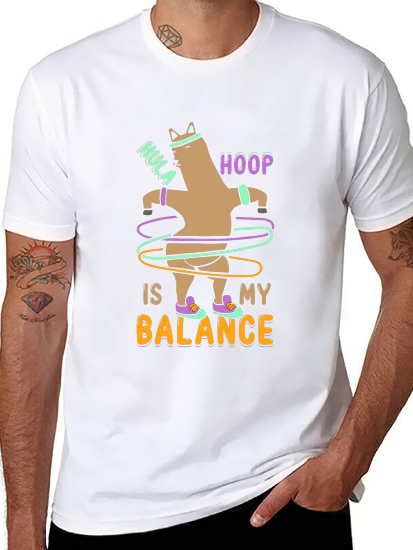Hula Hoop Balance Funny Graphic T-Shirt