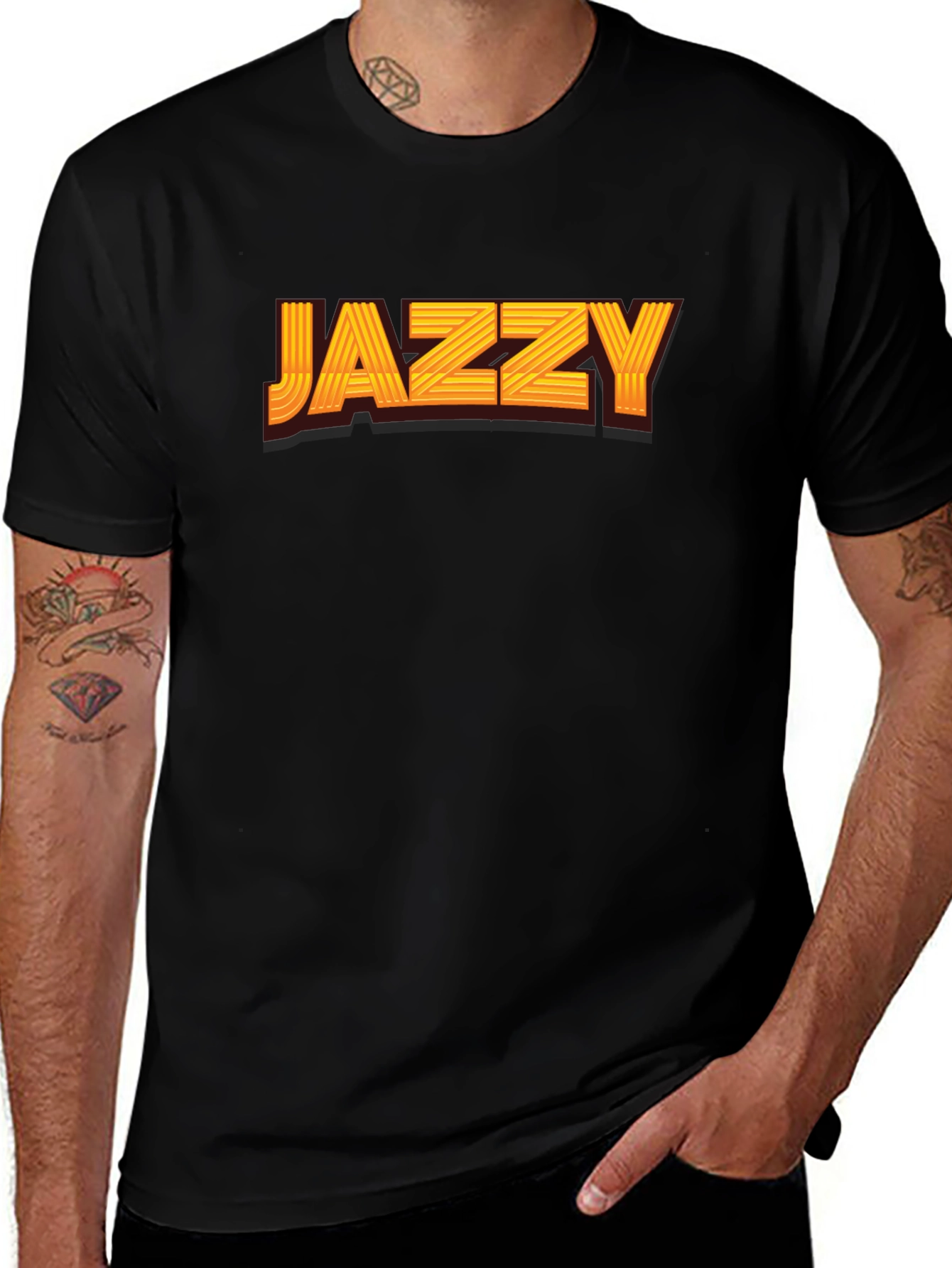 Jazzy Graphic Print Black T-Shirt