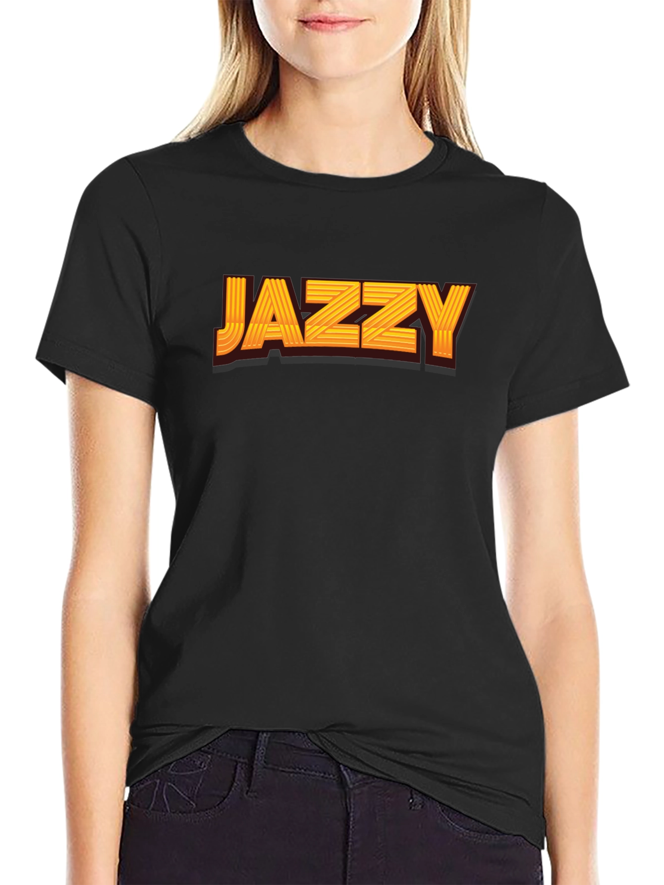 Jazzy Graphic Print Black T-Shirt