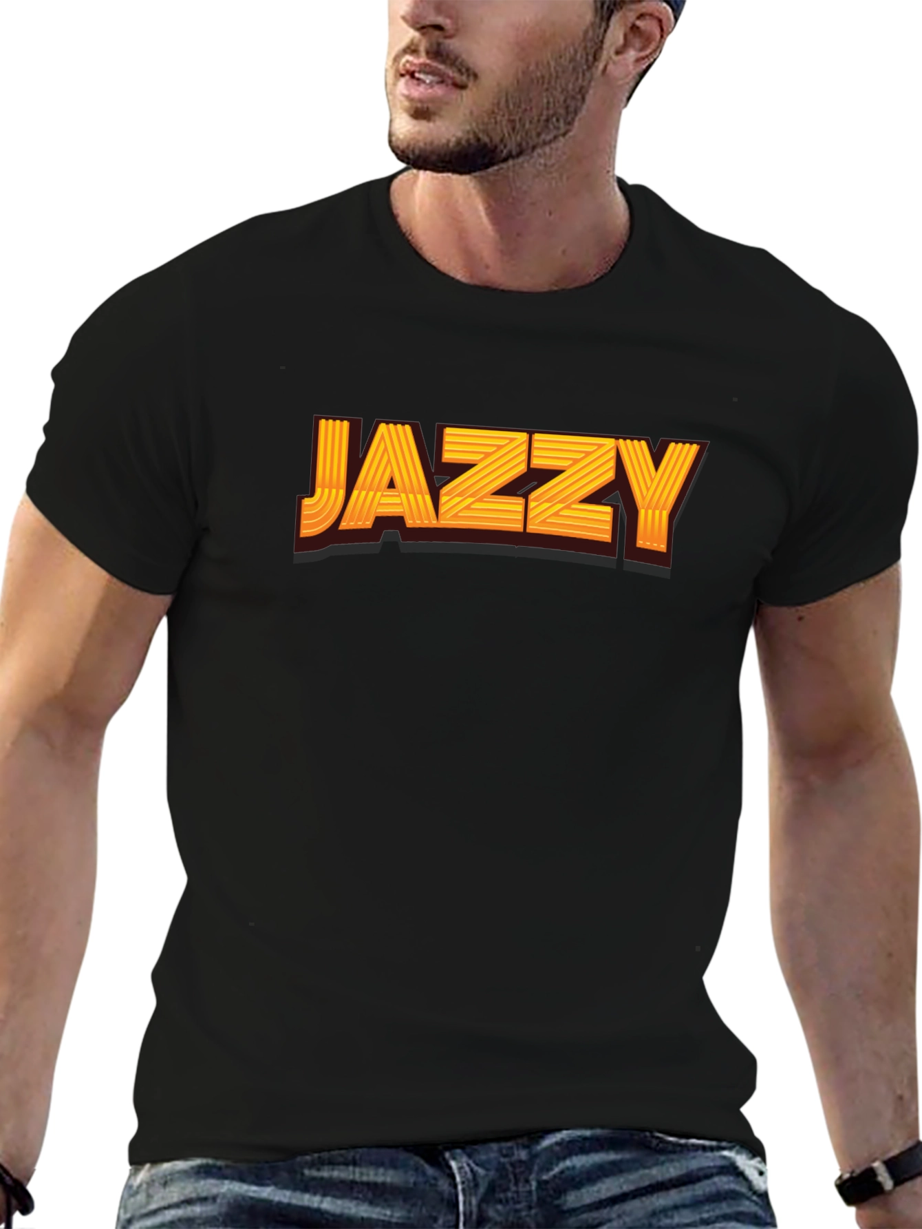 Jazzy Graphic Print Black T-Shirt