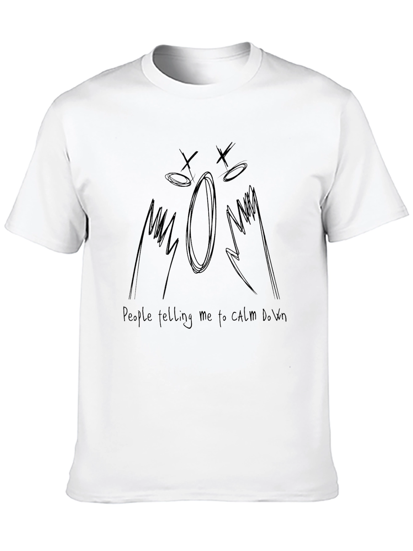Expressive Graphic Tee - Calm Down Design