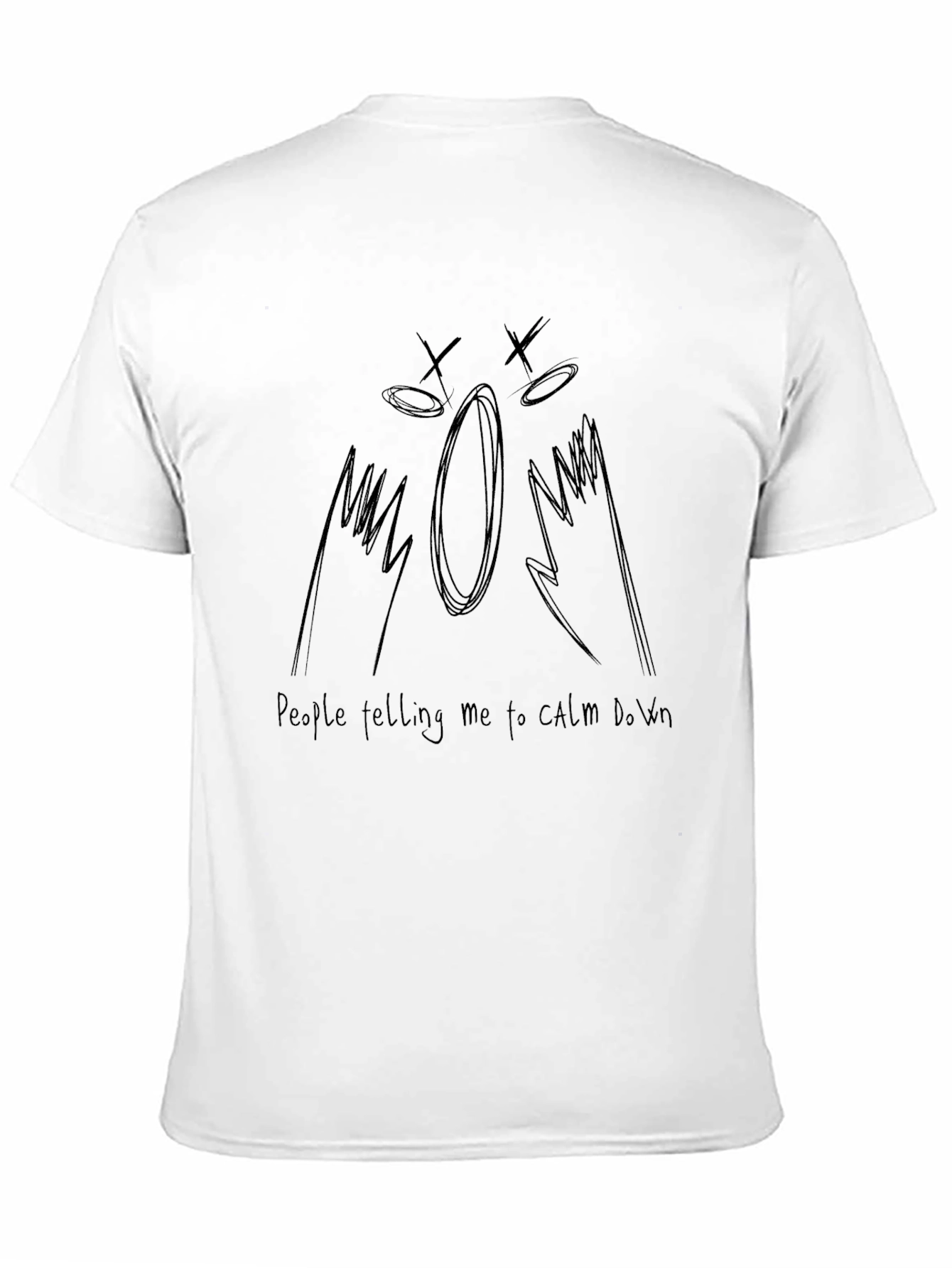 Expressive Graphic Tee - Calm Down Design