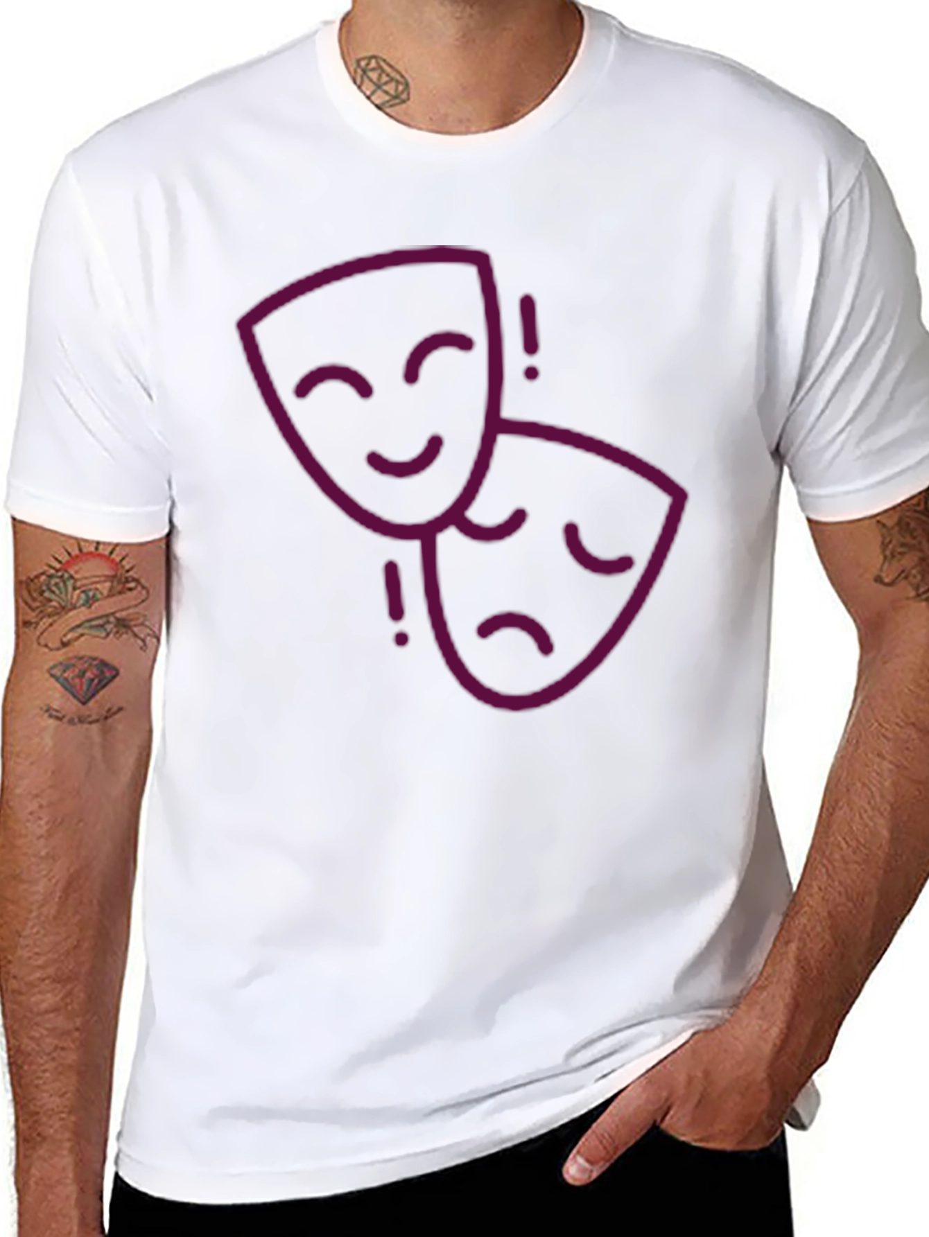 Drama Masks Graphic Tee - Unisex Black T-Shirt