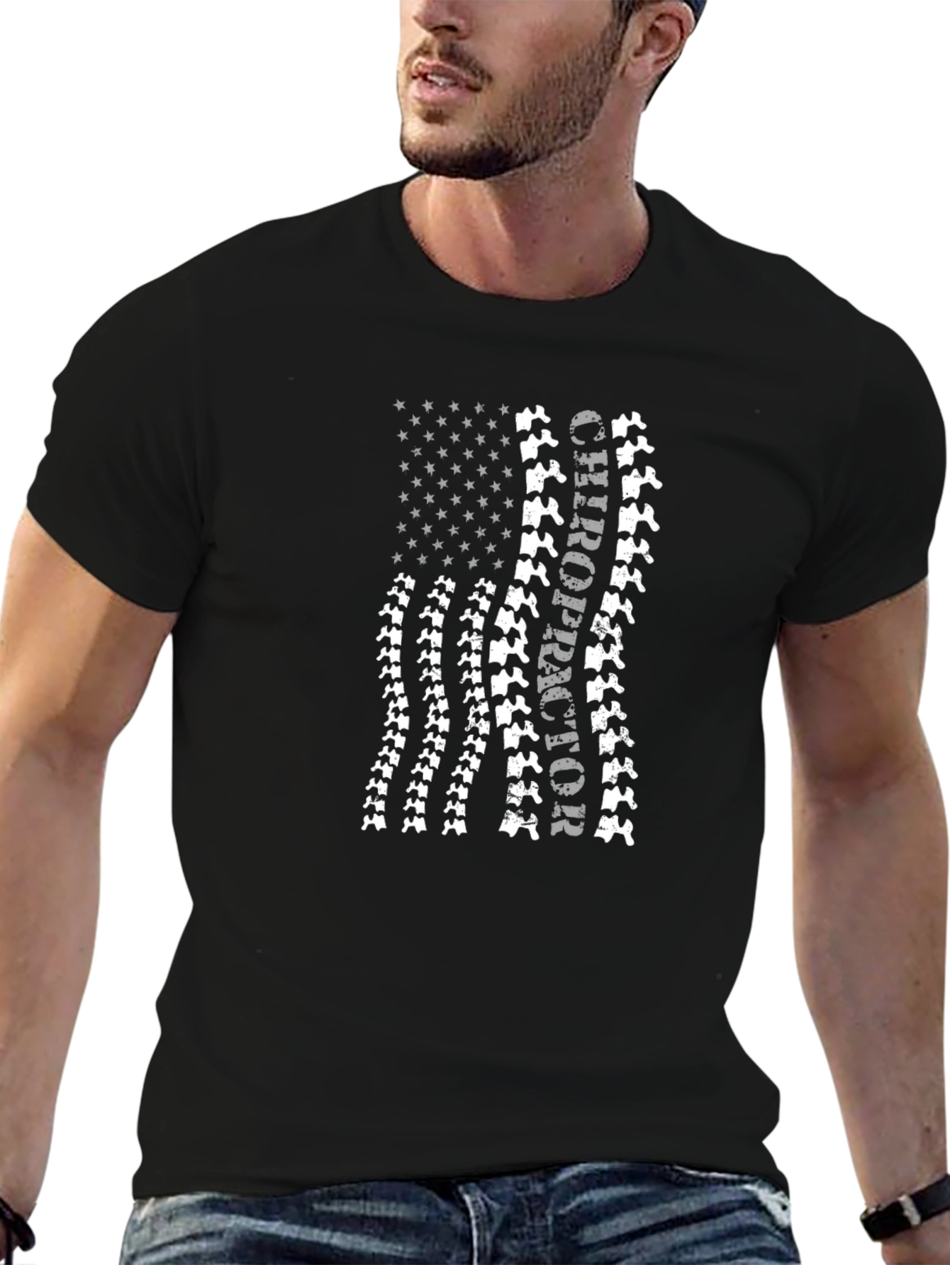 Chiropractor American Flag Tee