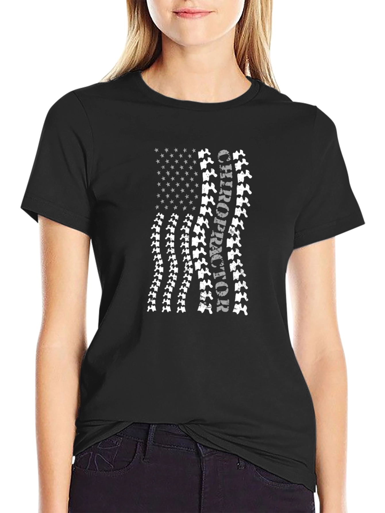 Chiropractor American Flag Tee