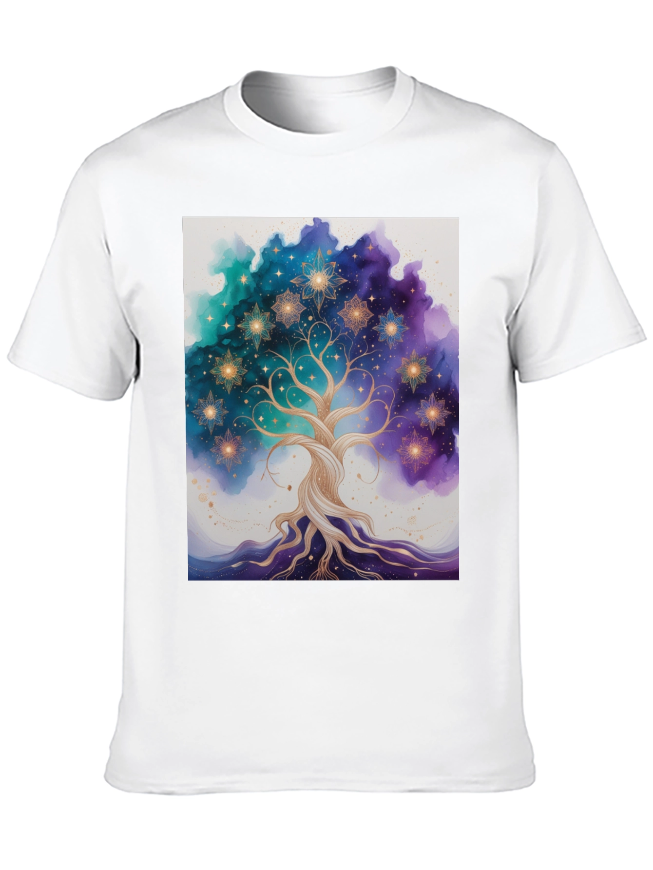 Celestial Tree Graphic Tee - Cosmic Style