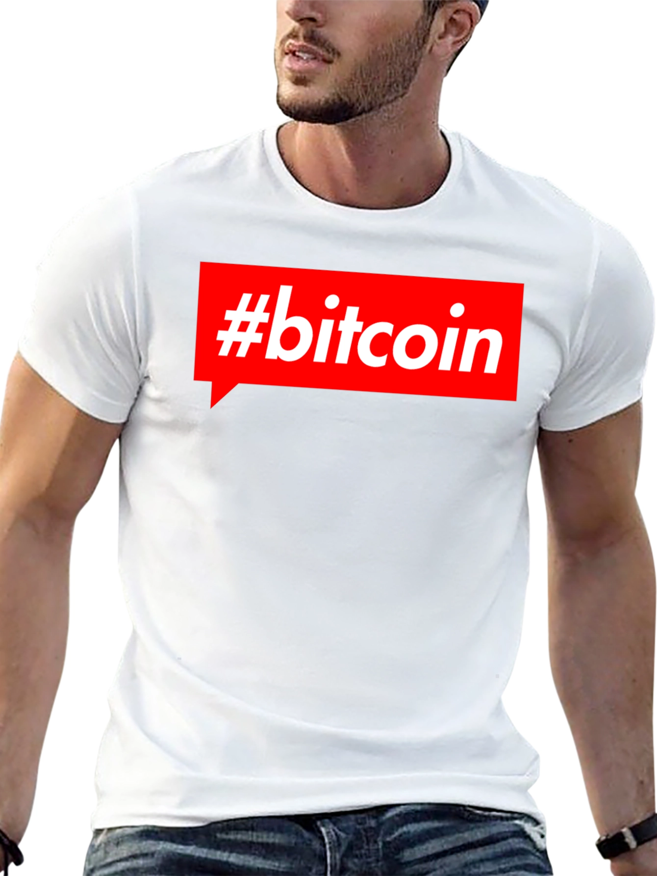 #Bitcoin Red Box Mens Black T-Shirt Crypto Currency