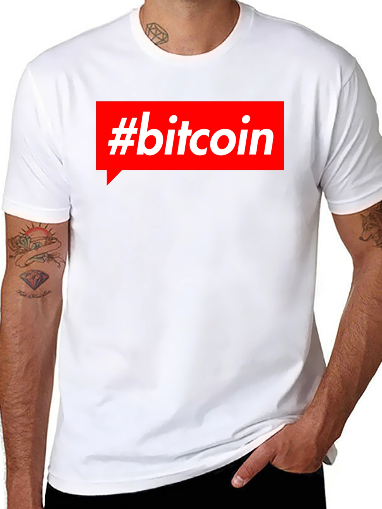 #Bitcoin Red Box Mens Black T-Shirt Crypto Currency