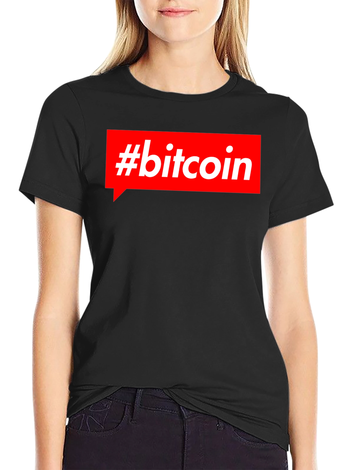 #Bitcoin Red Box Mens Black T-Shirt Crypto Currency
