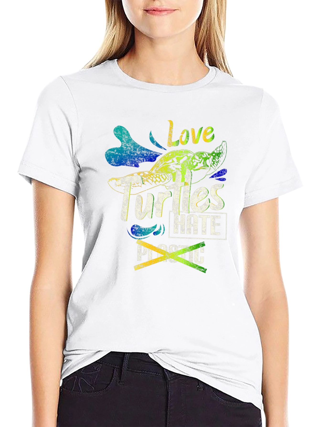 Love Turtles Hate Plastic Graphic Tee