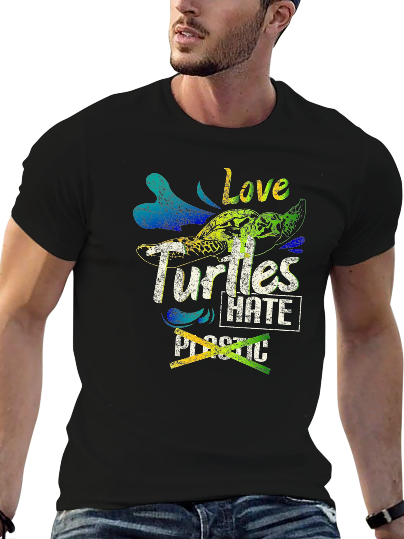 Love Turtles Hate Plastic Graphic Tee