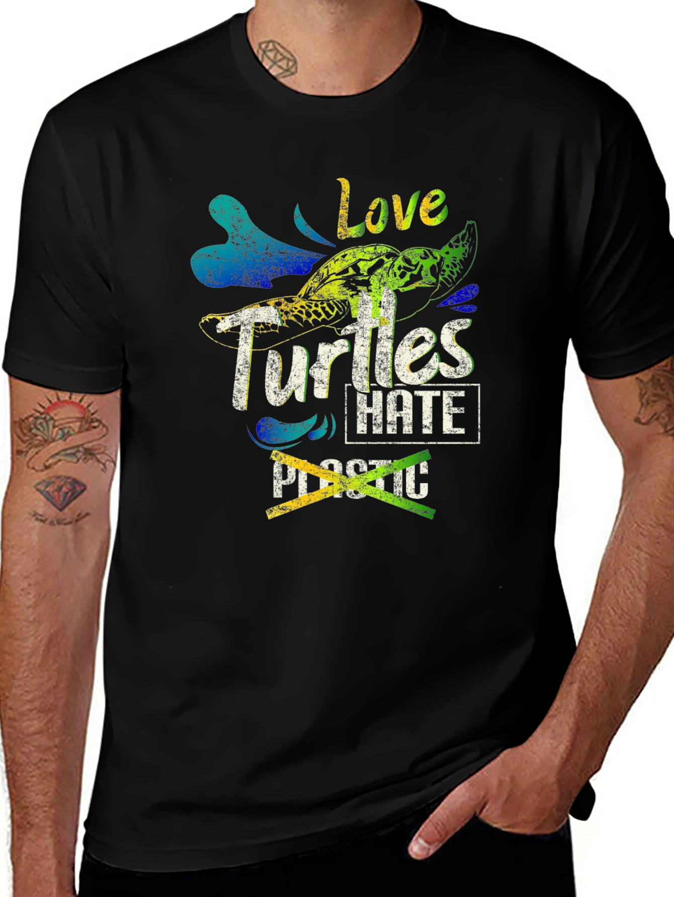 Love Turtles Hate Plastic Graphic Tee