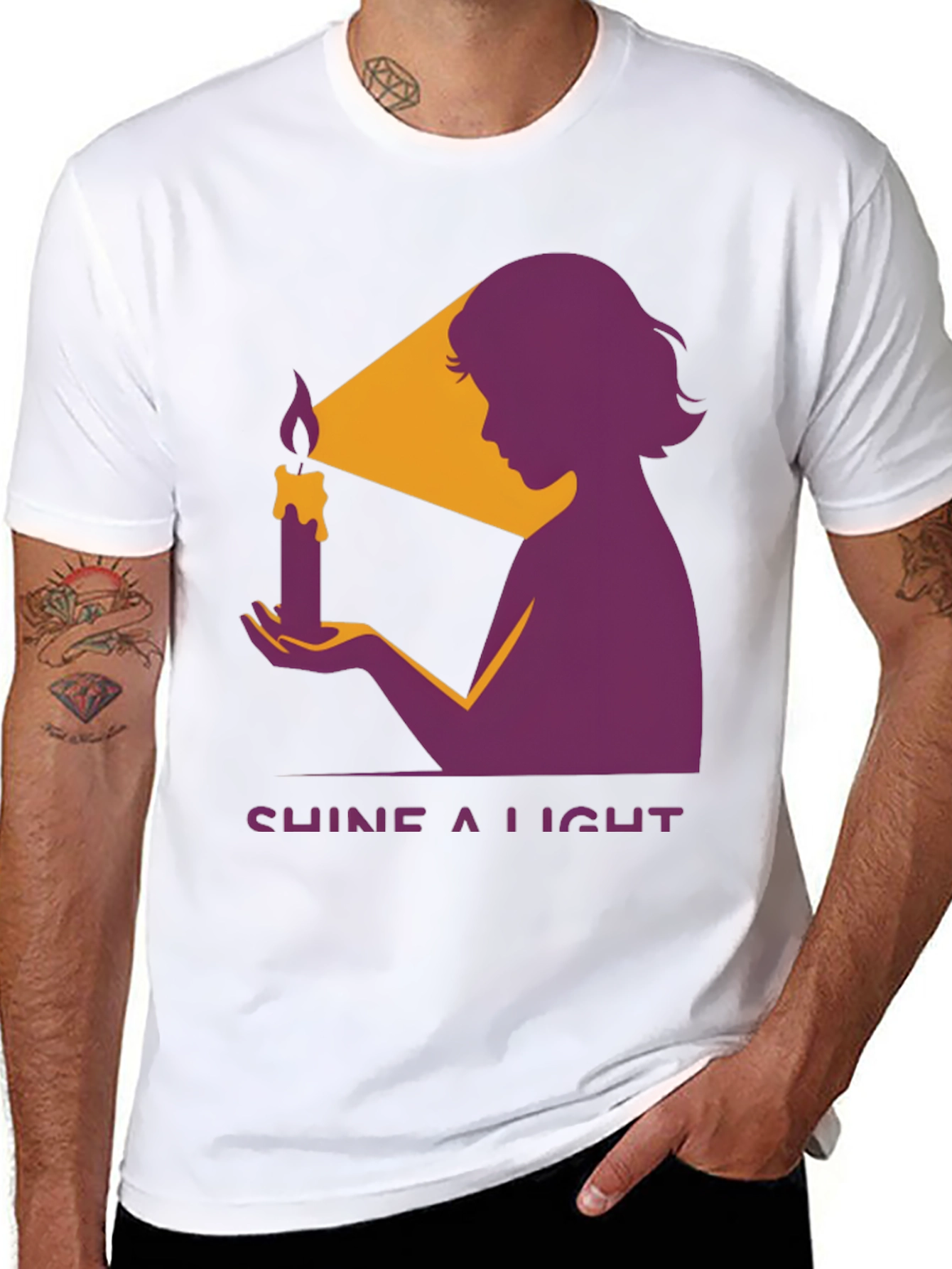 Shine a Light Graphic Tee - Black Cotton