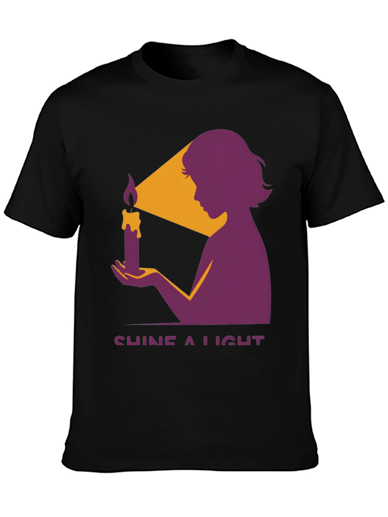 Shine a Light Graphic Tee - Black Cotton