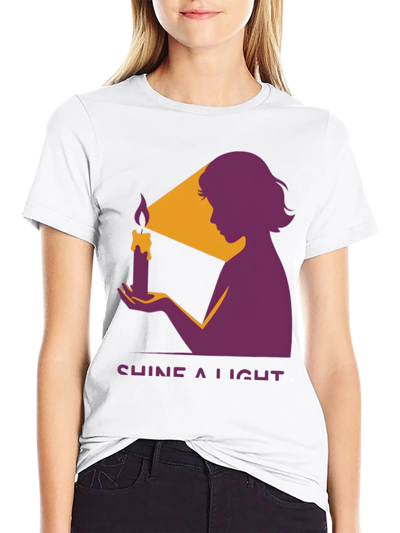 Shine a Light Graphic Tee - Black Cotton