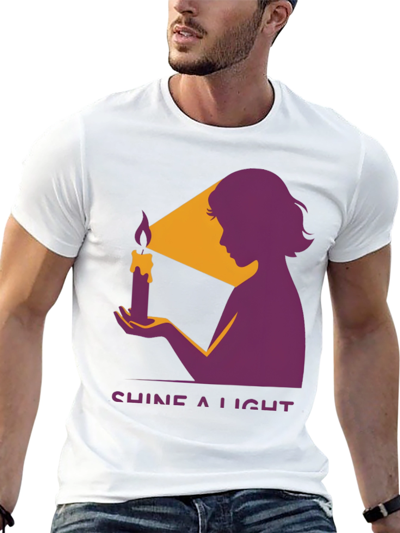 Shine a Light Graphic Tee - Black Cotton