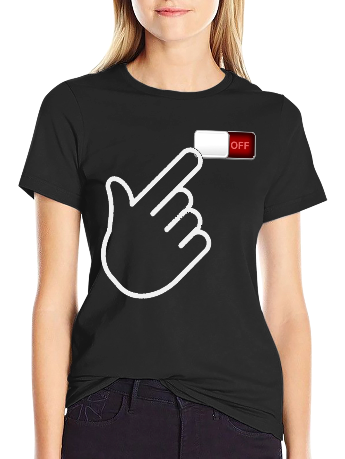 Off Switch Graphic Tee - Funny Novelty Shirt