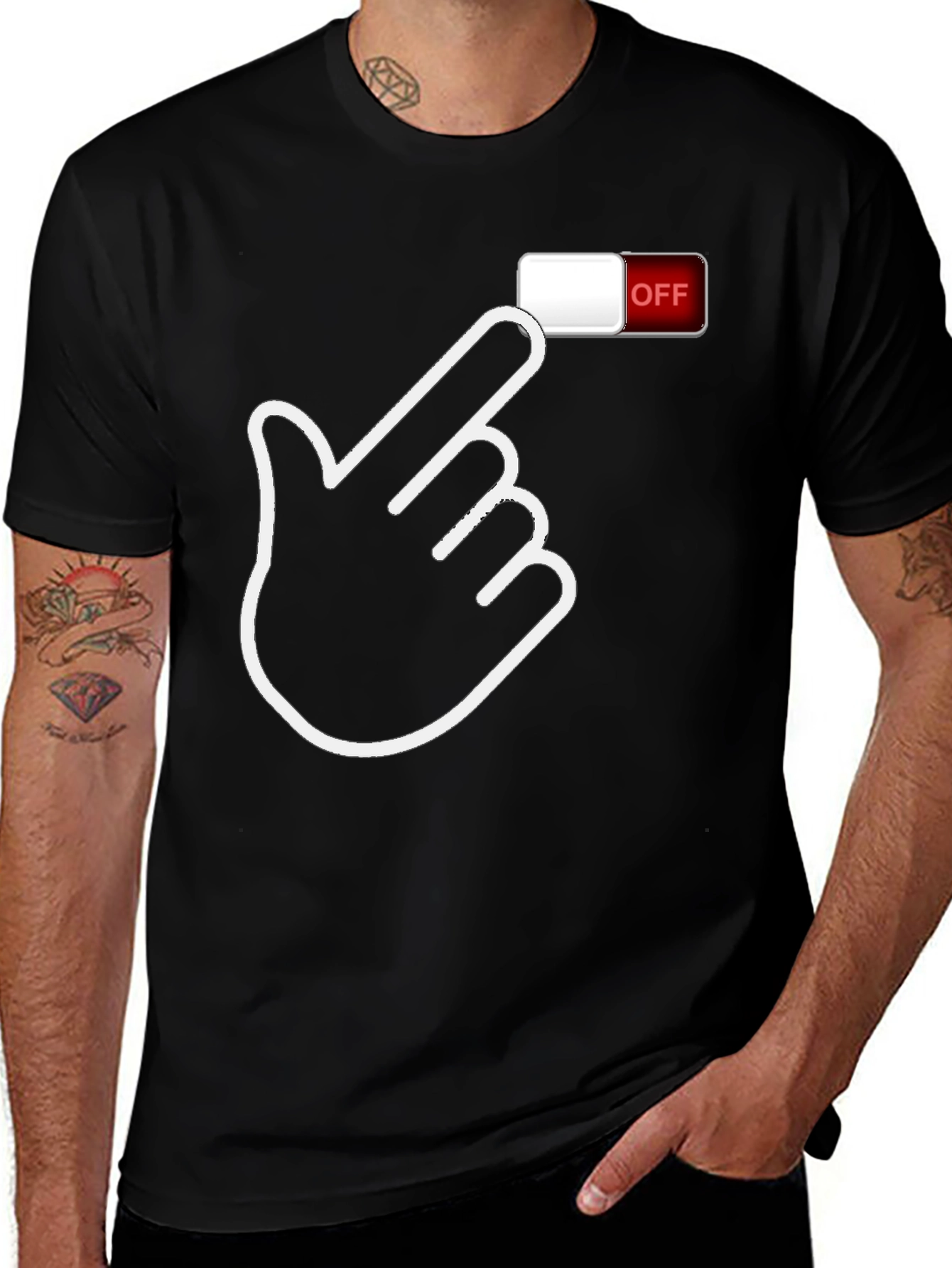 Off Switch Graphic Tee - Funny Novelty Shirt
