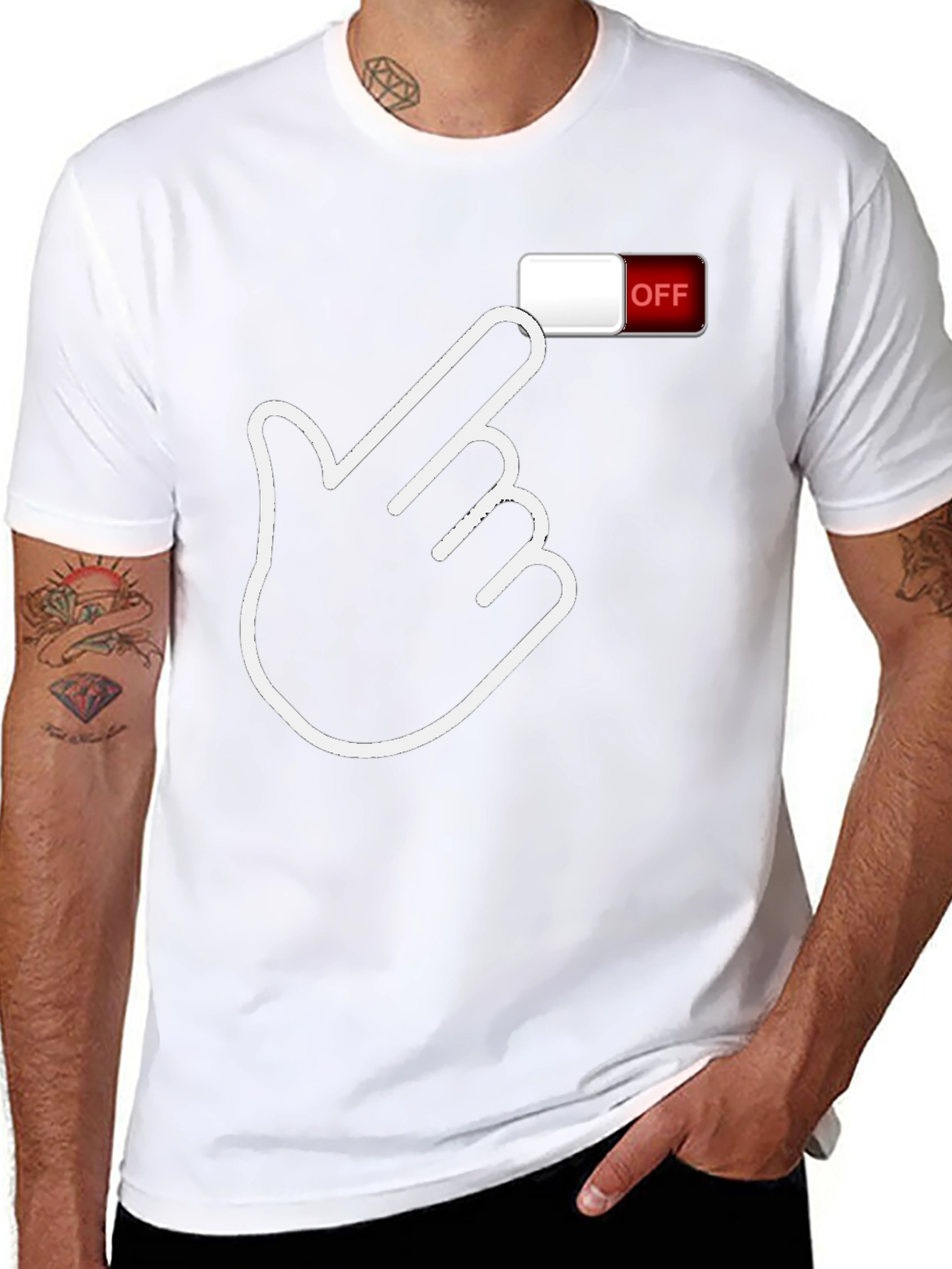 Off Switch Graphic Tee - Funny Novelty Shirt
