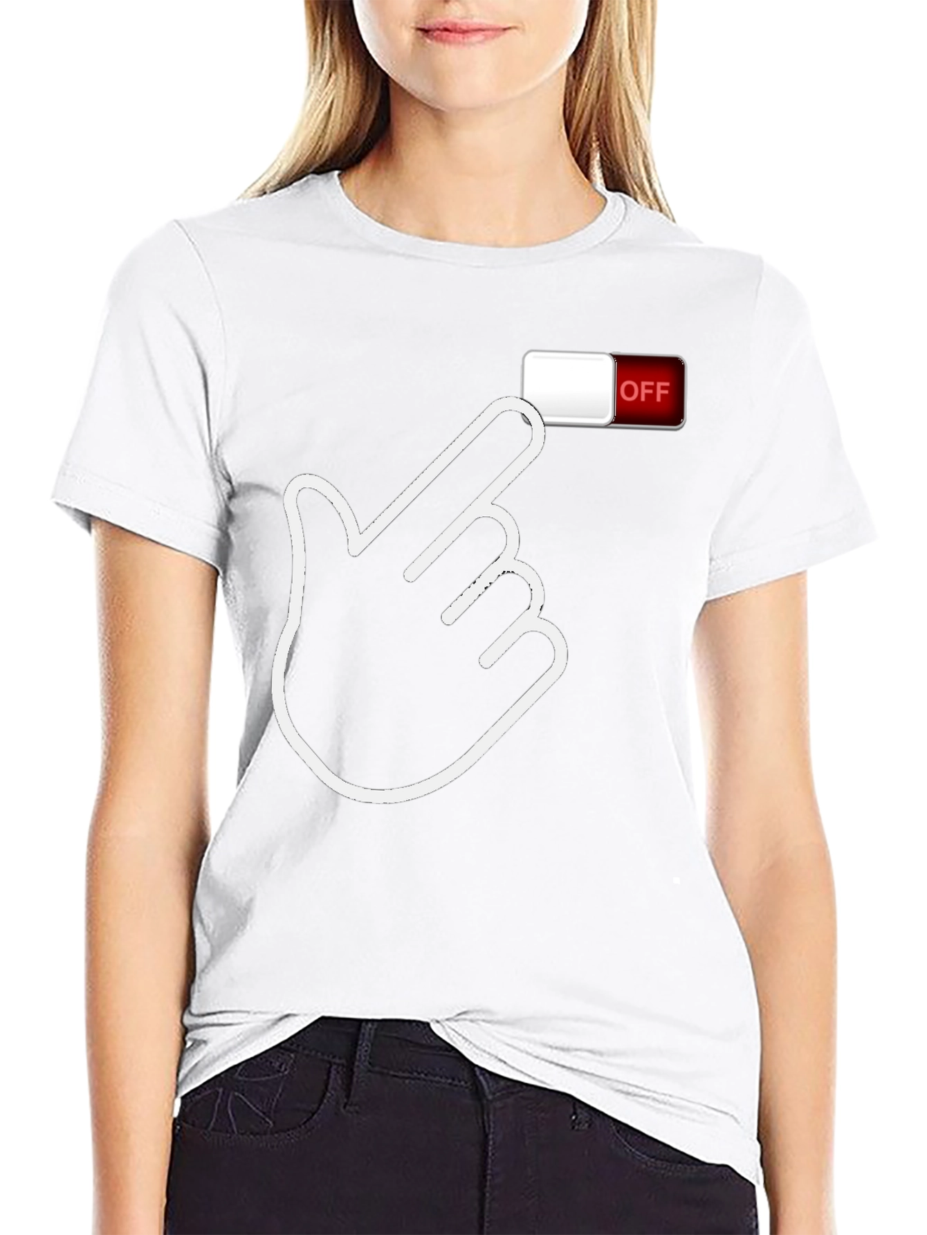 Off Switch Graphic Tee - Funny Novelty Shirt