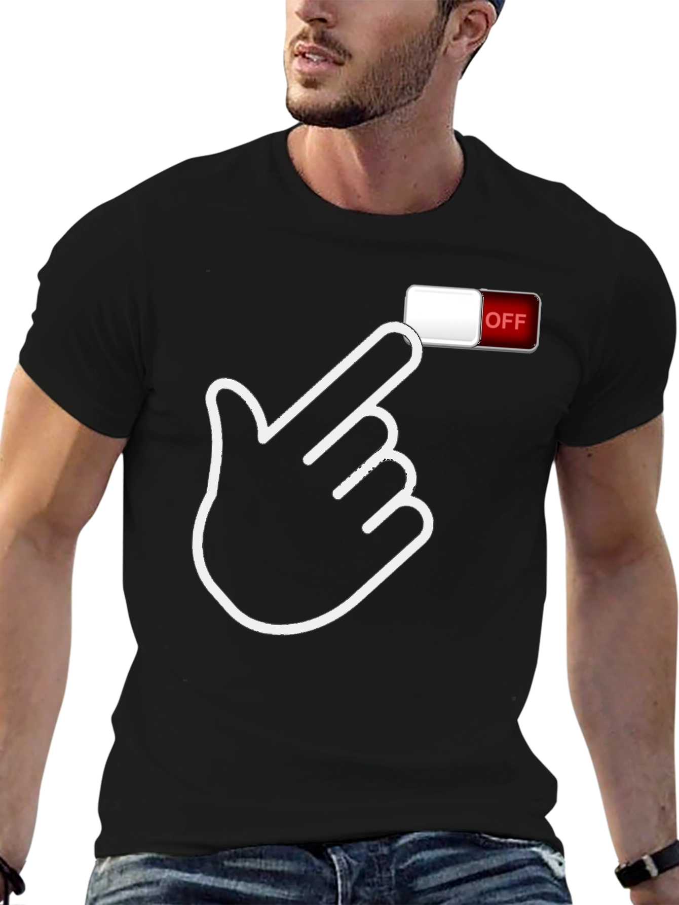 Off Switch Graphic Tee - Funny Novelty Shirt