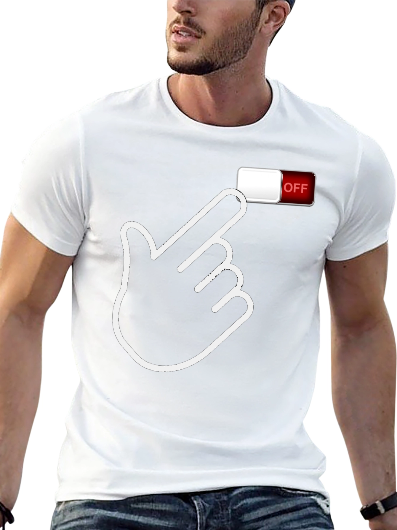 Off Switch Graphic Tee - Funny Novelty Shirt