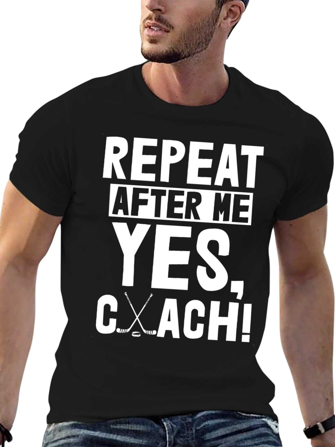 Hockey Coach T-Shirt - Repeat After Me: Yes Coach!