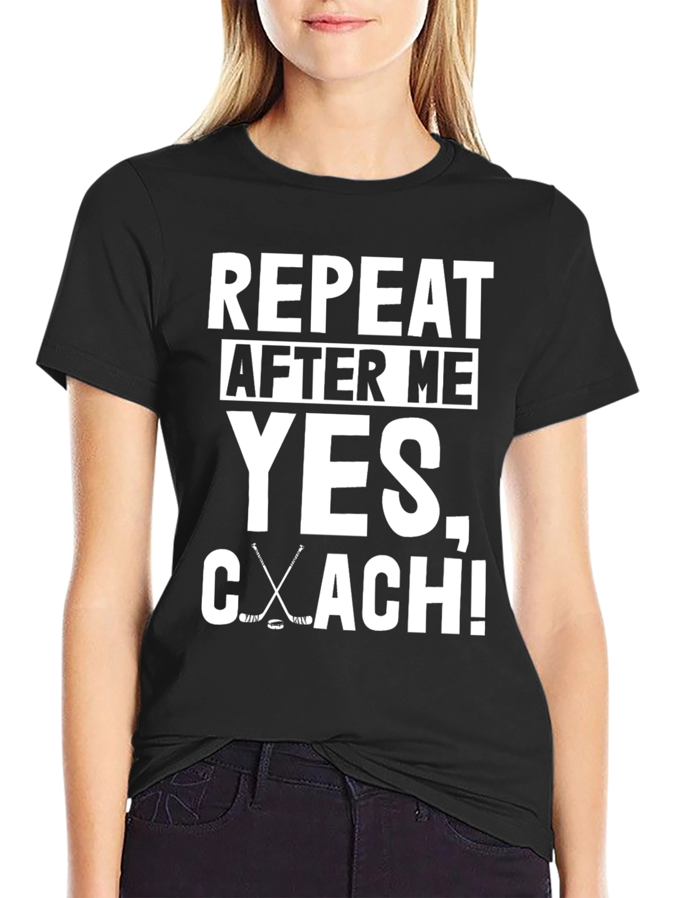 Hockey Coach T-Shirt - Repeat After Me: Yes Coach!