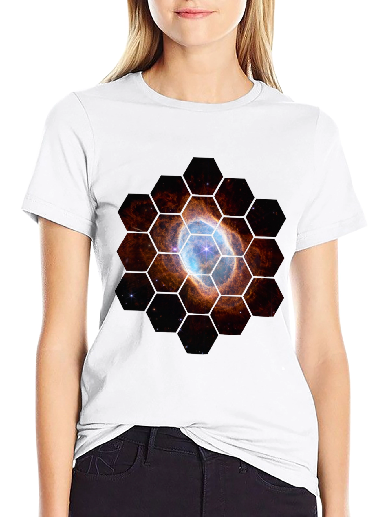 Nebula Hexagon T-Shirt - Space Design