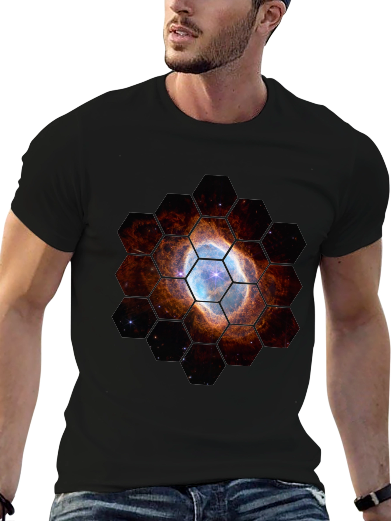 Nebula Hexagon T-Shirt - Space Design
