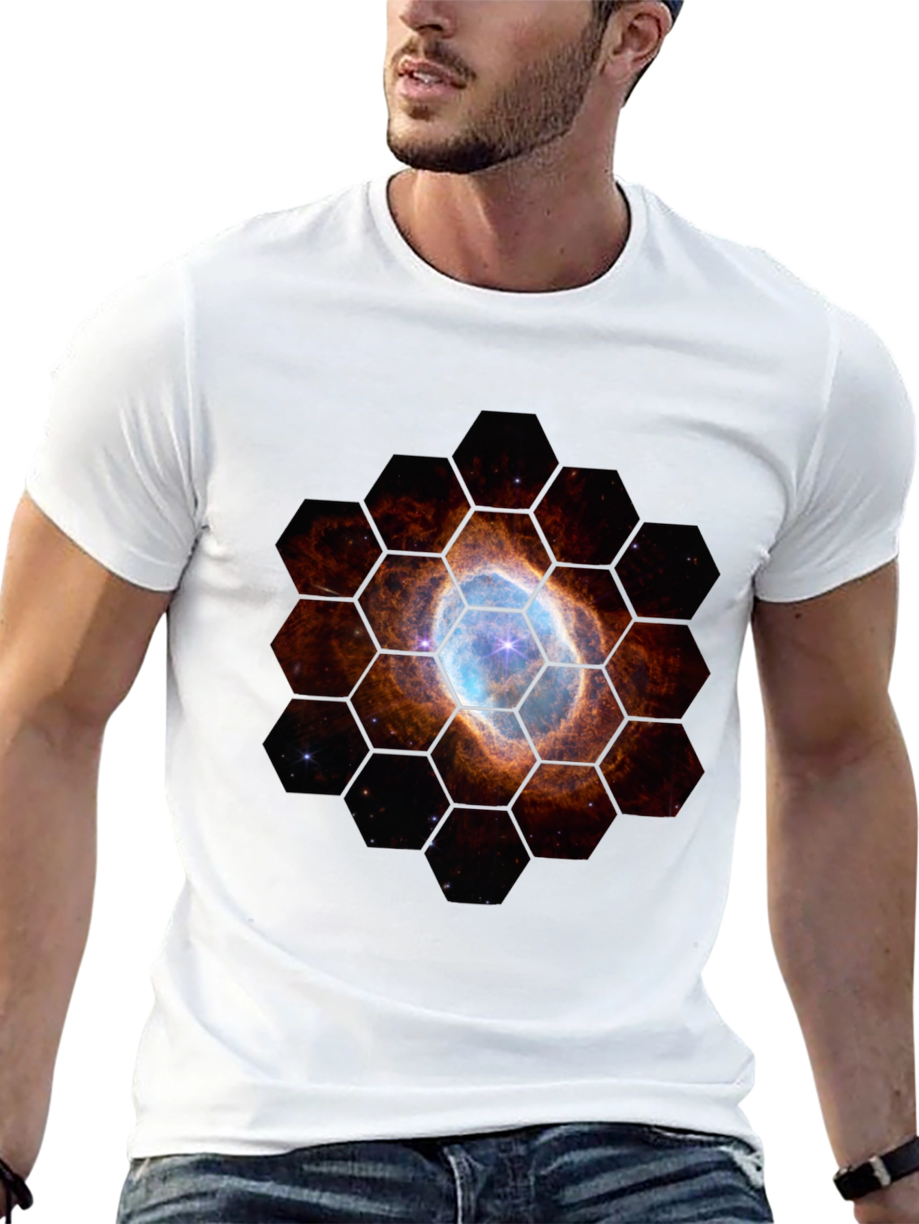 Nebula Hexagon T-Shirt - Space Design