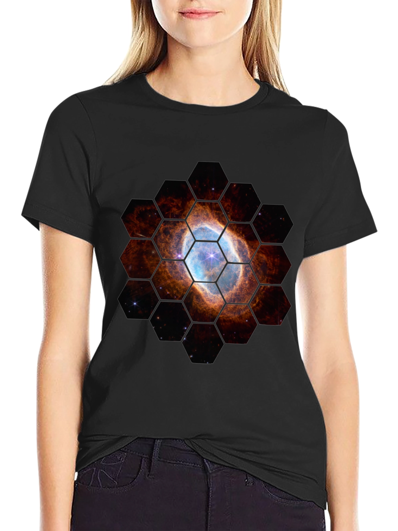 Nebula Hexagon T-Shirt - Space Design