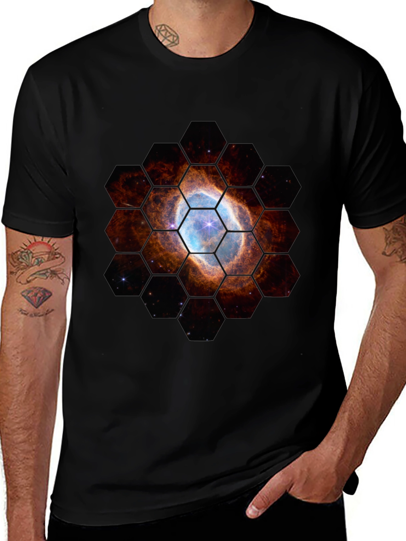 Nebula Hexagon T-Shirt - Space Design