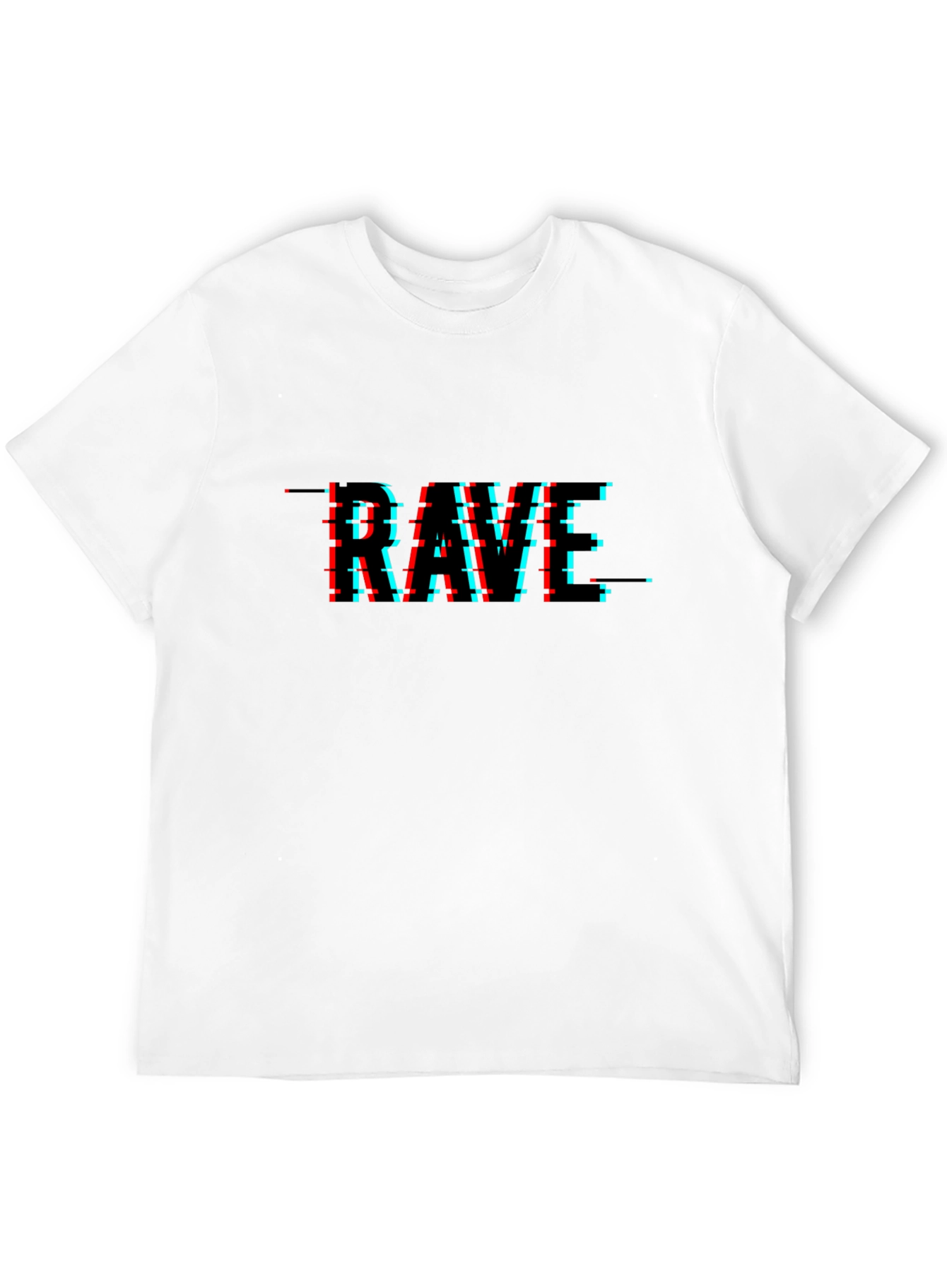 Rave Glitch Graphic T-Shirt - Black Cotton Tee