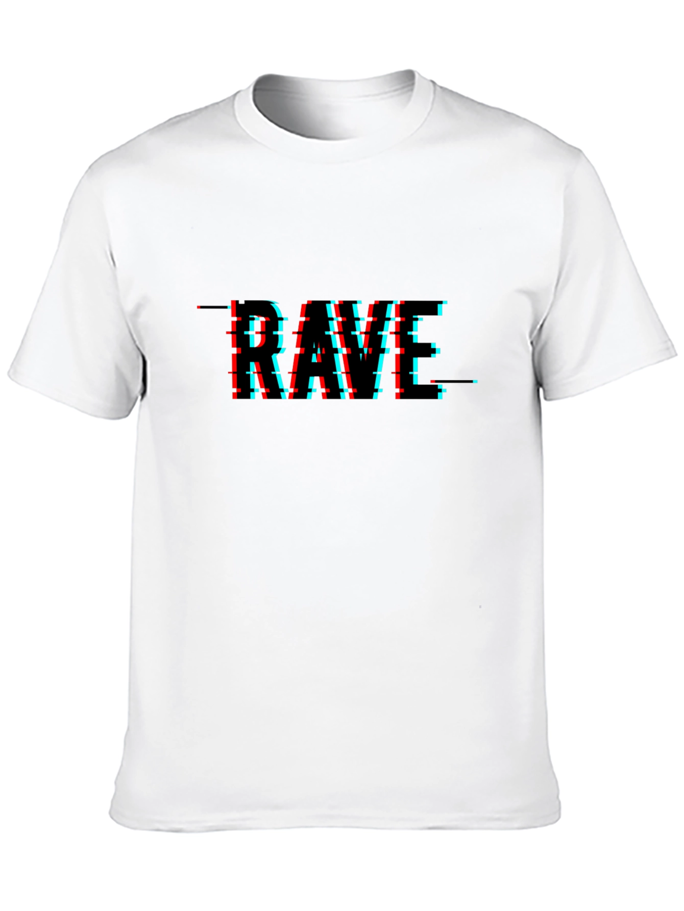 Rave Glitch Graphic T-Shirt - Black Cotton Tee