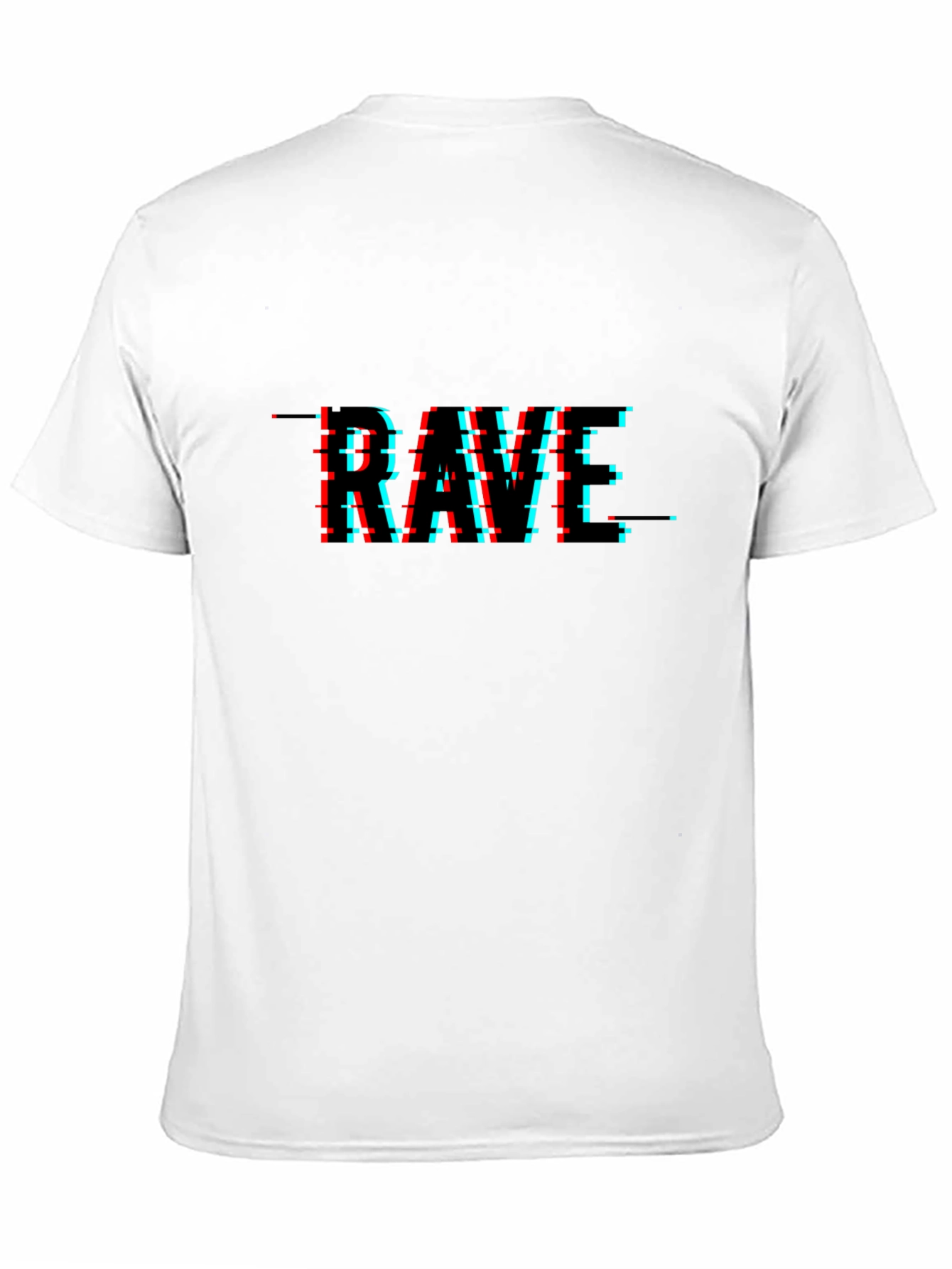 Rave Glitch Graphic T-Shirt - Black Cotton Tee